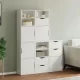 5 db fehér tömörfa fenyőfa oldalsó szekrény ODDA 40x24x79 cm