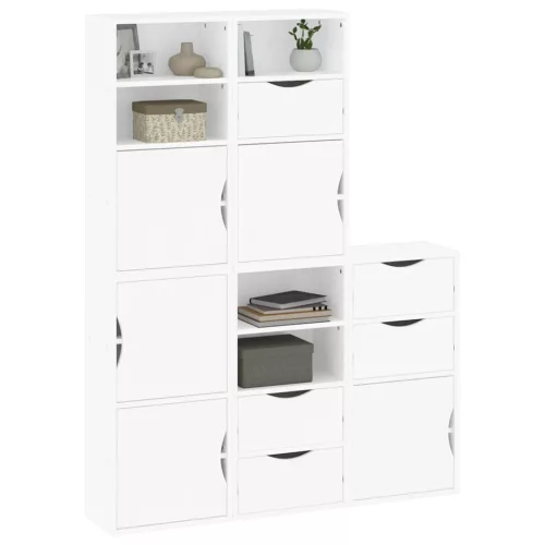 5 db fehér tömörfa fenyőfa oldalsó szekrény ODDA 40x24x79 cm