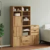 5 db tömörfa fenyőfa oldalsó szekrény ODDA 40x24x79 cm