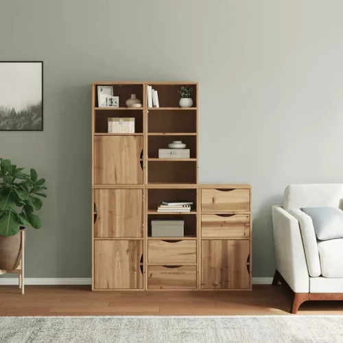 5 db tömörfa fenyőfa oldalsó szekrény ODDA 40x24x79 cm