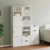 5 db fehér tömörfa fenyőfa oldalsó szekrény ODDA 40x24x79 cm