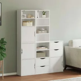   5 db fehér tömörfa fenyőfa oldalsó szekrény ODDA 40x24x79 cm
