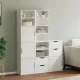 5 db fehér tömörfa fenyőfa oldalsó szekrény ODDA 40x24x79 cm