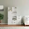 5 db fehér tömörfa fenyőfa oldalsó szekrény ODDA 40x24x79 cm