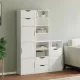 5 db fehér tömörfa fenyőfa oldalsó szekrény ODDA 40x24x79 cm