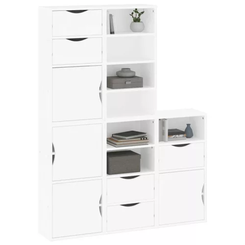 5 db fehér tömörfa fenyőfa oldalsó szekrény ODDA 40x24x79 cm