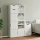 5 db fehér tömörfa fenyőfa oldalsó szekrény ODDA 40x24x79 cm