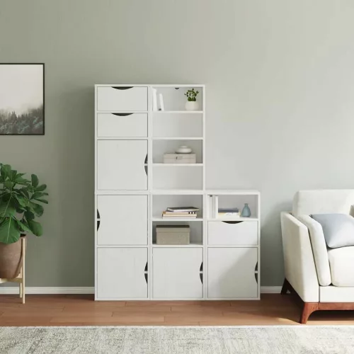 5 db fehér tömörfa fenyőfa oldalsó szekrény ODDA 40x24x79 cm