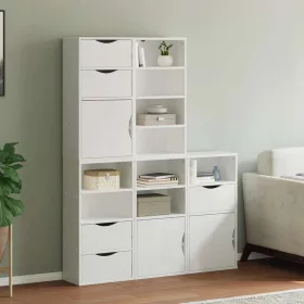   5 db fehér tömörfa fenyőfa oldalsó szekrény ODDA 40x24x79 cm
