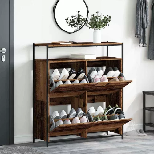 Cipőszekrény tárolóval Öreg fa 100 x 34 x 112 cm Faanyag