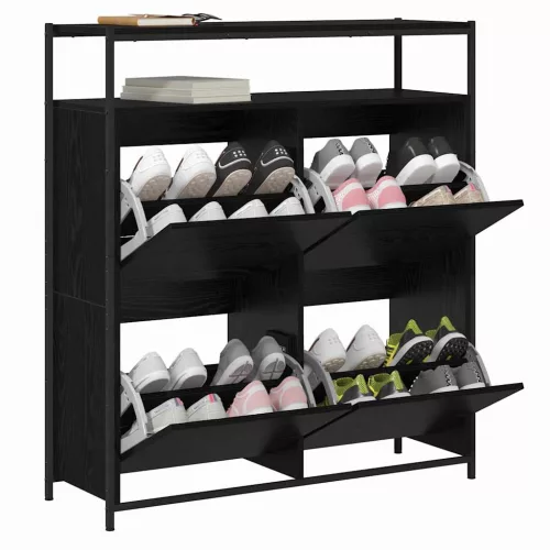 Cipőszekrény tárolóval Musta tammi 100 x 34 x 112 cm Faanyag