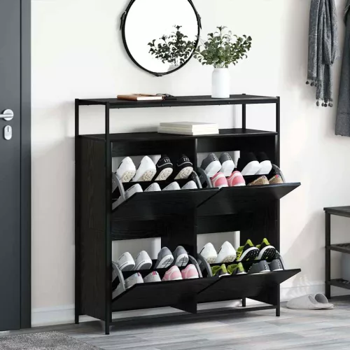Cipőszekrény tárolóval Musta tammi 100 x 34 x 112 cm Faanyag