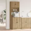 Konyhaszekrény ajtóval kézműves tölgy 60 x 50 x 180 cm Faanyag