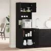 Konyhaszekrény polcokkal Musta tammi 60 x 50 x 180 cm Faanyag