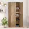 Highboard kézműves tölgy 80 x 35 x 180 cm Faanyag