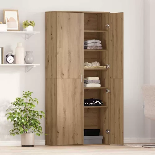 Highboard kézműves tölgy 80 x 35 x 180 cm Faanyag