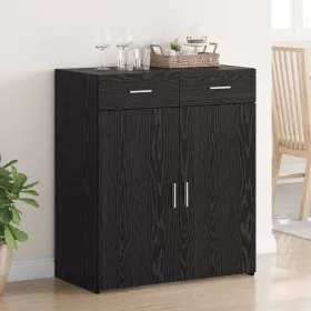   Tárolószekrény fiókkal Musta tammi 80 x 42.5 x 93.5 cm Faanyag