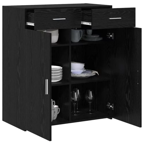 Tárolószekrény fiókkal Musta tammi 80 x 42.5 x 93.5 cm Faanyag