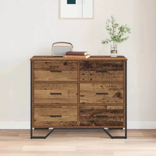 Fiókos Szekrény fiókkal Öreg fa 91 x 35.5 x 74.5 cm Faanyag