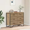 Fiókos Szekrény kézműves tölgy 91 x 35.5 x 74.5 cm Faanyag