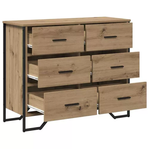 Fiókos Szekrény kézműves tölgy 91 x 35.5 x 74.5 cm Faanyag