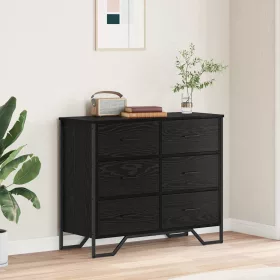   Fiókos Szekrény fiókkal Musta tammi 91 x 35.5 x 74.5 cm Faanyag