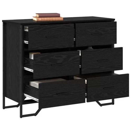 Fiókos Szekrény fiókkal Musta tammi 91 x 35.5 x 74.5 cm Faanyag