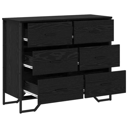 Fiókos Szekrény fiókkal Musta tammi 91 x 35.5 x 74.5 cm Faanyag
