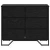 Fiókos Szekrény fiókkal Musta tammi 91 x 35.5 x 74.5 cm Faanyag