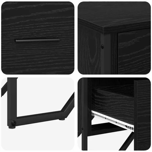 Fiókos Szekrény fiókkal Musta tammi 91 x 35.5 x 74.5 cm Faanyag