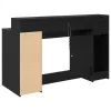 Asztal LED -es lámpákkal Musta tammi 140 x 55 x 91 cm Faanyag