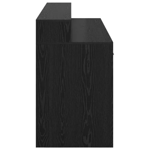 Asztal LED -es lámpákkal Musta tammi 160 x 55 x 91 cm Faanyag