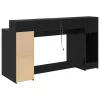 Asztal LED -es lámpákkal Musta tammi 160 x 55 x 91 cm Faanyag