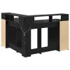 Asztal LED -es lámpákkal Musta tammi 130 x 130 x 91 cm Faanyag