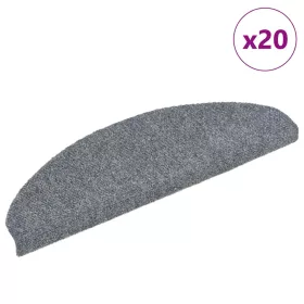   20 db öntapadós lépcsőszőnyeg, 65 x 21 x 4 cm, világosszürke, nagy félkör alakú