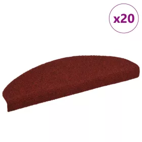   20 db öntapadós lépcsőszőnyeg 65 x 21 x 4 cm bordói piros félkör alakú nagy