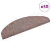 Öntapadós lépcsőszőnyegek, 30 db, világosbarna, félkör alakú, nagy, 65 x 21 x 4 cm