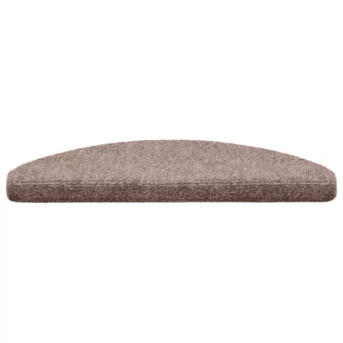 Öntapadós lépcsőszőnyegek, 30 db, világosbarna, félkör alakú, nagy, 65 x 21 x 4 cm