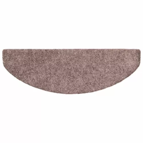 Öntapadós lépcsőszőnyegek, 30 db, világosbarna, félkör alakú, nagy, 65 x 21 x 4 cm