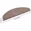 Öntapadós lépcsőszőnyegek, 30 db, világosbarna, félkör alakú, nagy, 65 x 21 x 4 cm