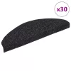 Öntapadós lépcsőszőnyegek 30 db 65 x 21 x 4 cm fekete félkör alakú nagy