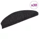 Öntapadós lépcsőszőnyegek 30 db 65 x 21 x 4 cm fekete félkör alakú nagy