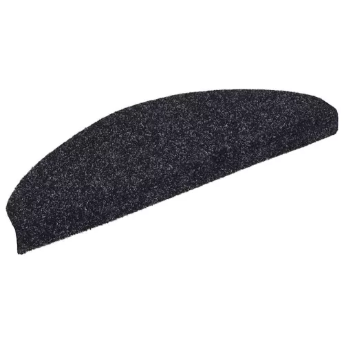 Öntapadós lépcsőszőnyegek 30 db 65 x 21 x 4 cm fekete félkör alakú nagy