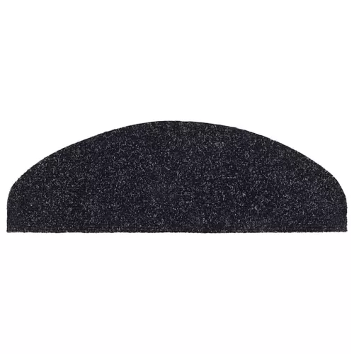 Öntapadós lépcsőszőnyegek 30 db 65 x 21 x 4 cm fekete félkör alakú nagy
