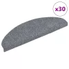 30 db öntapadós lépcsőszőnyeg, 65 x 21 x 4 cm, világosszürke, nagy félkör alakú