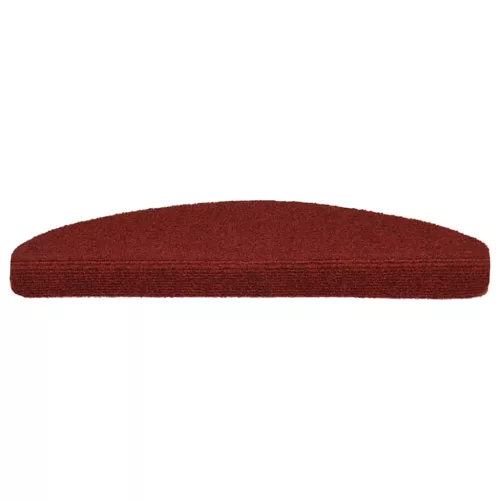 Öntapadós lépcsőszőnyegek 30 db 65 x 21 x 4 cm bordói piros félkör alakú nagy