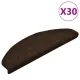 Öntapadós lépcsőszőnyegek 30 db 65 x 21 x 4 cm barna félkör alakú nagy