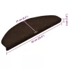Öntapadós lépcsőszőnyegek 30 db 65 x 21 x 4 cm barna félkör alakú nagy
