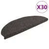 Öntapadós lépcsőszőnyegek 30 db 65 x 21 x 4 cm antracit színű, félkör alakú, nagy