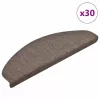 Öntapadós lépcsőszőnyegek 30 db 65 x 21 x 4 cm bézs félkör alakú nagy
